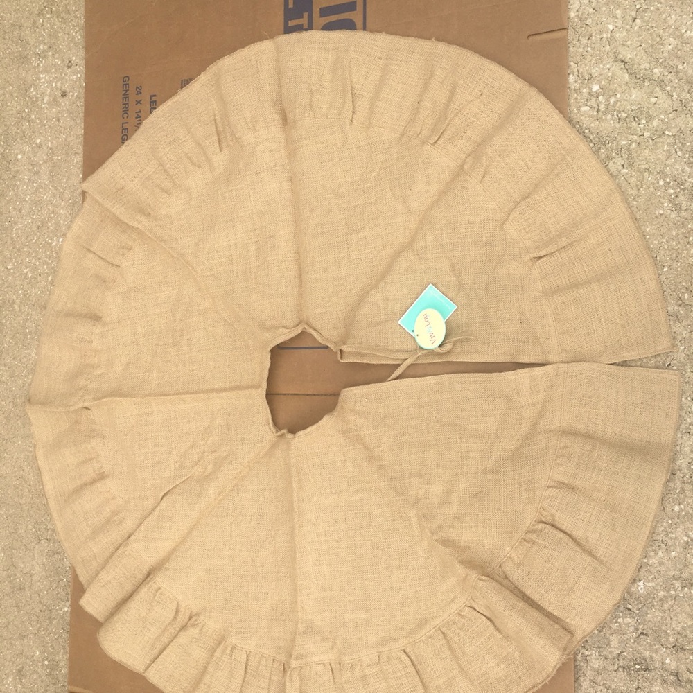 Vic & Lou Burlap tree skirt, perfect to embellish or monogram.
